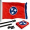 G128 Combo Pack: 6 Feet Tangle Free Spinning Flagpole (Black) Tennessee TN State Flag 3x5 ft Printed 150D Brass Grommets (Flag Included) Aluminum Flag Pole
